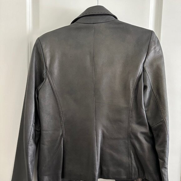 Siena Studio Genuine Leather Jacket Blazer Dark Brown - Size S - Picture 4 of 10